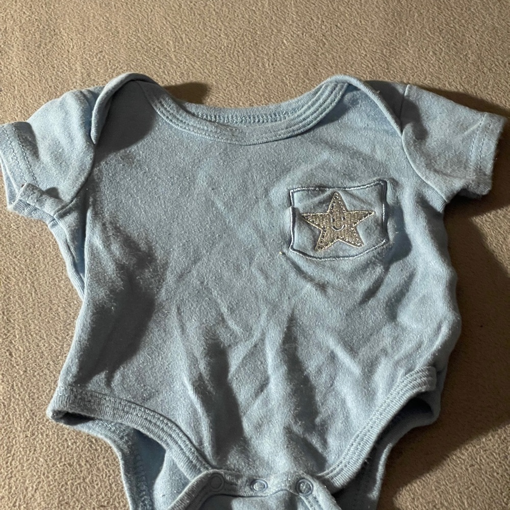Light Blue Baby Onesie with Star Patch